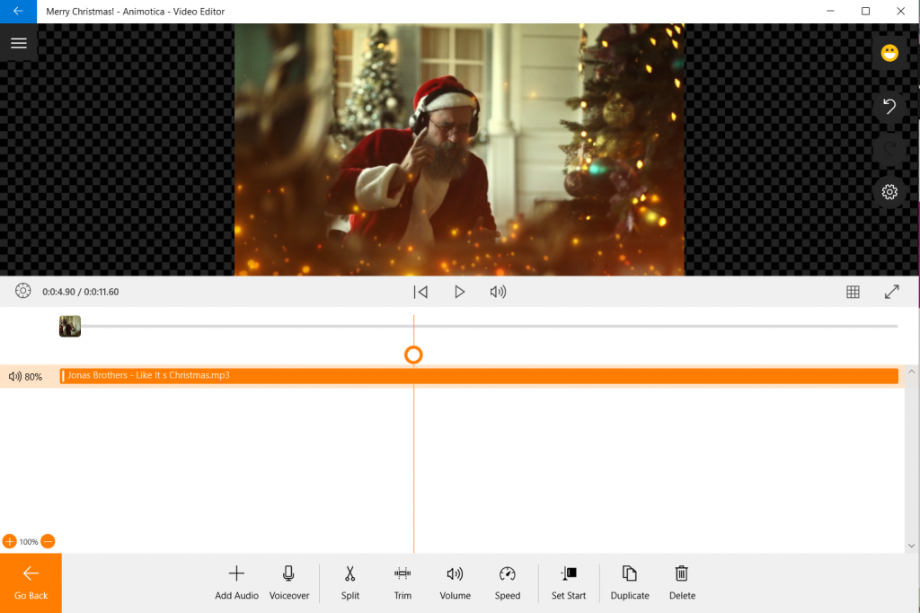 Add audio overlay to your Christmas eCard
