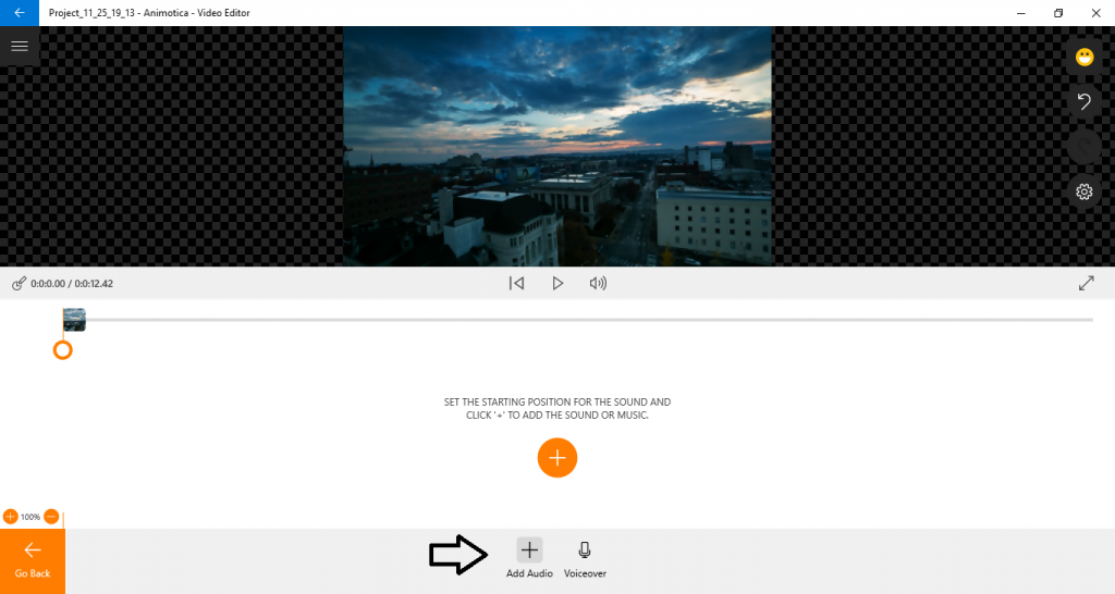 Edit audio of your time lapse video