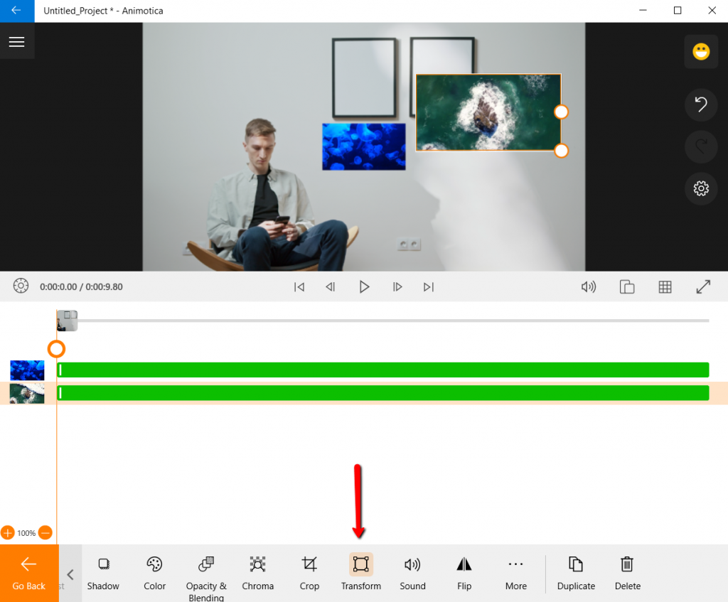 Transform video overlays