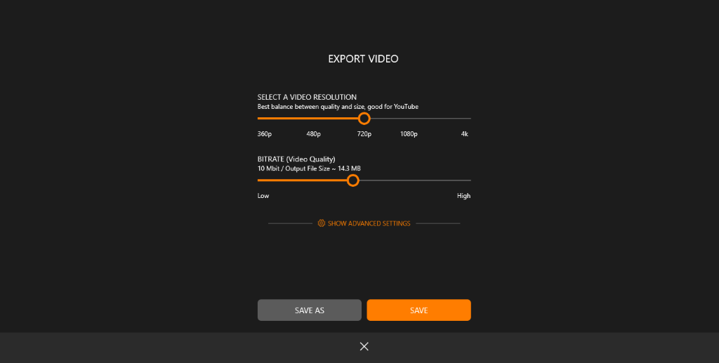 Exporting settings